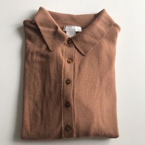 LAST CALL: Tan H&M Knit Button Front Shirt Size S